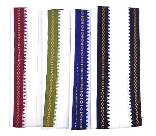 Image of Handloom Pure Cotton Traditional God Towel | Gamcha /Angocha Towel | Fast Absorbing Bath Towels for Men, Women & Kids | Perfect for Everyday Use |Pack of 6 | Size 76 x 178 cm | White