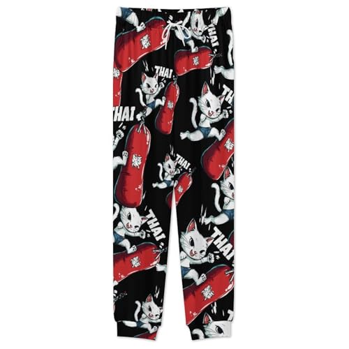 Muay Thai Cat Punching Bag Men’s Pajama Set Long Sleeve Top And Pants Loungewear Sleepwear Pjs Nightwear2