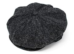 Black & Charcoal Herringbone - Harris Scottish Tweed