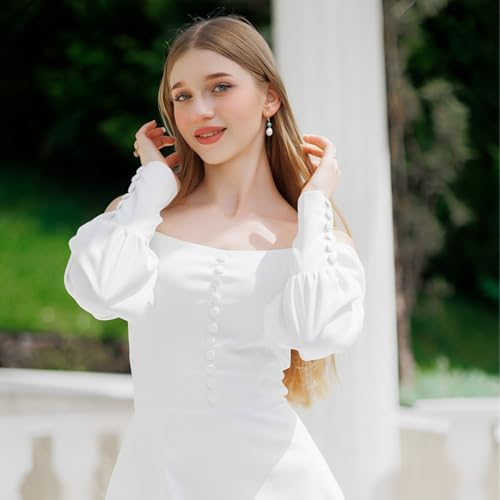 Natural Freshwater Pearl Lever Back Earring for Women 18k Real Gold Plated Huggie Hoop Earring Natural Gemstone Pearl Bead Drop Jewelry Gift for Wife Girlfriend Daughter4