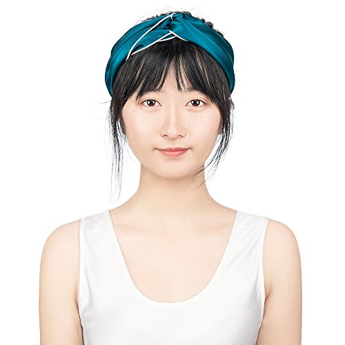 LilySilk Silk Headband 1pc Criss Cross Head Wrap Stylish Perfect for Yoga or Fashion, Workout or Travel, Daily Wear or Hang Out Stretchy Elastic Cute Royal Blue