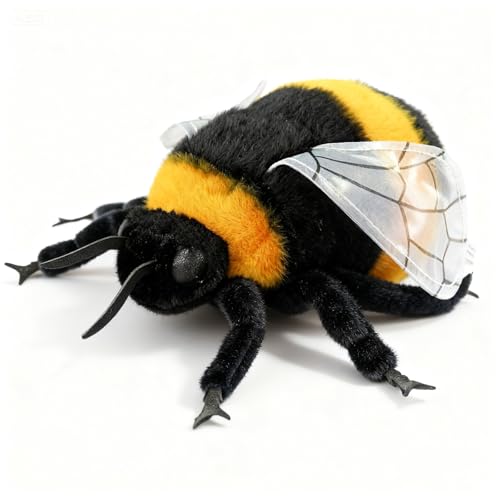 PuffPurrs Lebensechter Hummel-Plüsch, Realistischer Natur-Arbeiter Teddy, Insekten-Plüsch für Wissenschaftsfans, 20 cm