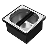 Mipcase Box Kaffeesatzmulde Einmal Entsorgung Kaffeesatzhalter Klopf Mülleimer Kaffee Vorratsbehälter Espresso Basis Verwendung Dose Eimer Puck Mühle Gastronomie Schwarz Edelstahl