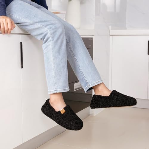 image for EverFoams Women’s Soft Curly Full Slippers Memory Foam Lightweight H