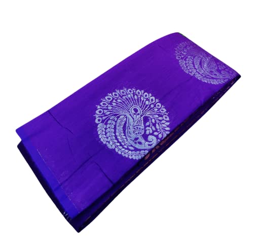 GEERANG MART Kota Silk Cotton Borderless Saree WithChakra Butta Weaved Saree,Jari Embedded Kota Saree, Grand Rich Pallu Embedded, Unstiched Running Blouse Attached Saree(Meroon)