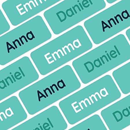 My Nametags® Award-Winning Name Stickers for Clothes & Items | 56 No-Iron, Washable Stick-On Tags for Babies, Kids & Adults (Light Petrol) — image 1