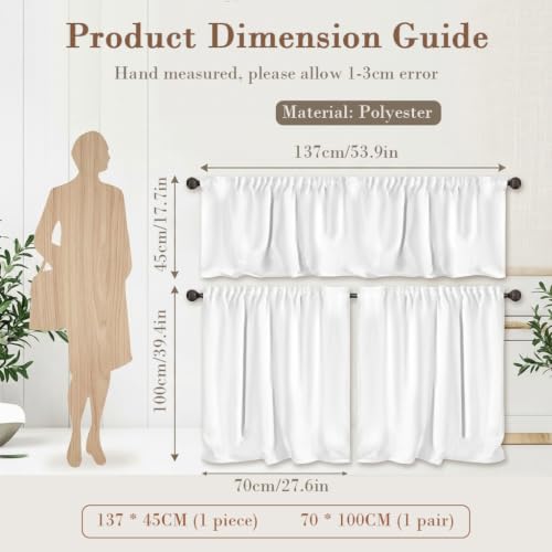 Image of HASTHIP 3PCS Spring Kitchen Curtains and Valances Set
