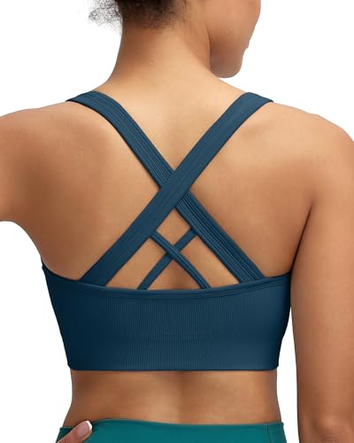 Image of RUNNING GIRL Sports Bras for Women,Seamless Strappy Sports Bra High Support Crisscross Back with Removable Pads