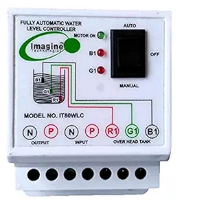 imagine technologies Fully Automatic Metal Water level Controller and Indicator with 3 Sensors (White) - Pack of 1