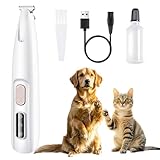 Upgraded Dog Paw Trimmer with LED Light, Paw Trimmer for Dogs Electric, Cordless Small Pet Hair Clippers Low Noise, Grooming Shaver for Dog's and Cat's Eyes Face Ears Feet, Waterproof, Rechargeable