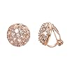 Vissen Ronde Petit Boucles d'oreilles Clips Femme Plaqué Or Rose Silber Strass Clip Oreille Non Percées Bijoux Femmes