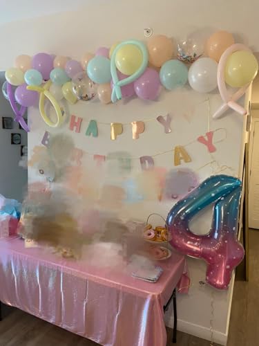 Image of Number Balloons 7 Balloon for 7 Birthday Decorations, 40 inch Blue and Pink | Saturated Color, Large 40 in, With Inflation Straw & Hanging Hole, Great for Men's Party, Back-To-School Season, Pool Party