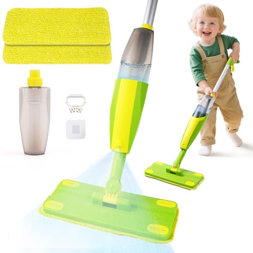 Balais Serpillère Jouet avec Vaporisateur Pour Enfants - Nettoyage Montessori avec Fonction de Pulvérisation Réelle et 2 Tampons Lavables I Kit Menage...