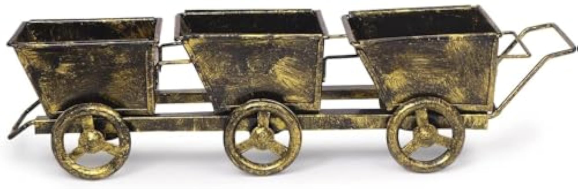 Antique Rust Metal Shopping Cart Platter Trolley