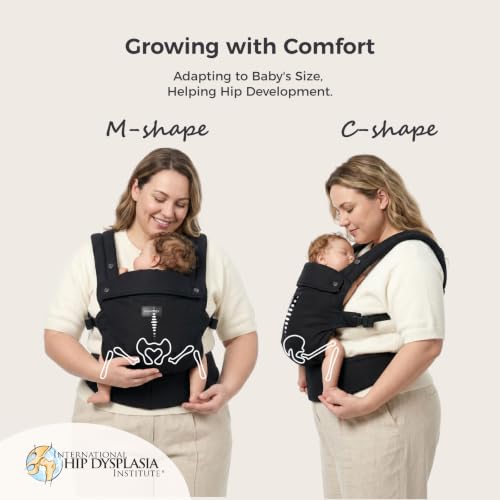 Image of Momcozy Baby Carrier - Ergonomic, Cozy and Lightweight Carrier for 7-45lbs, Effortless to Put On, Ideal for Hands-Free Parenting, Enhanced Lumbar Support, Purehug, Extended Fit (45 inch-69 inch Waist), Black