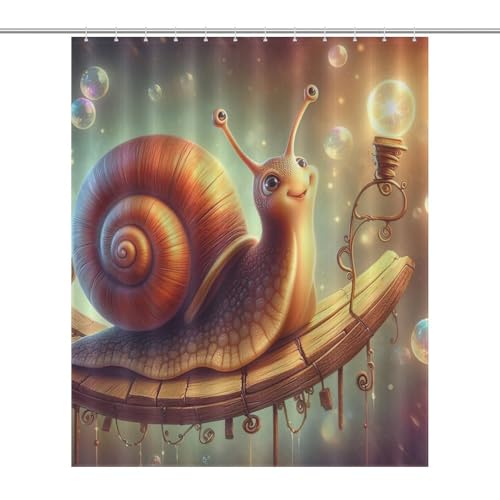 Rideau de douche escargots fini les moisissures tissu lavable