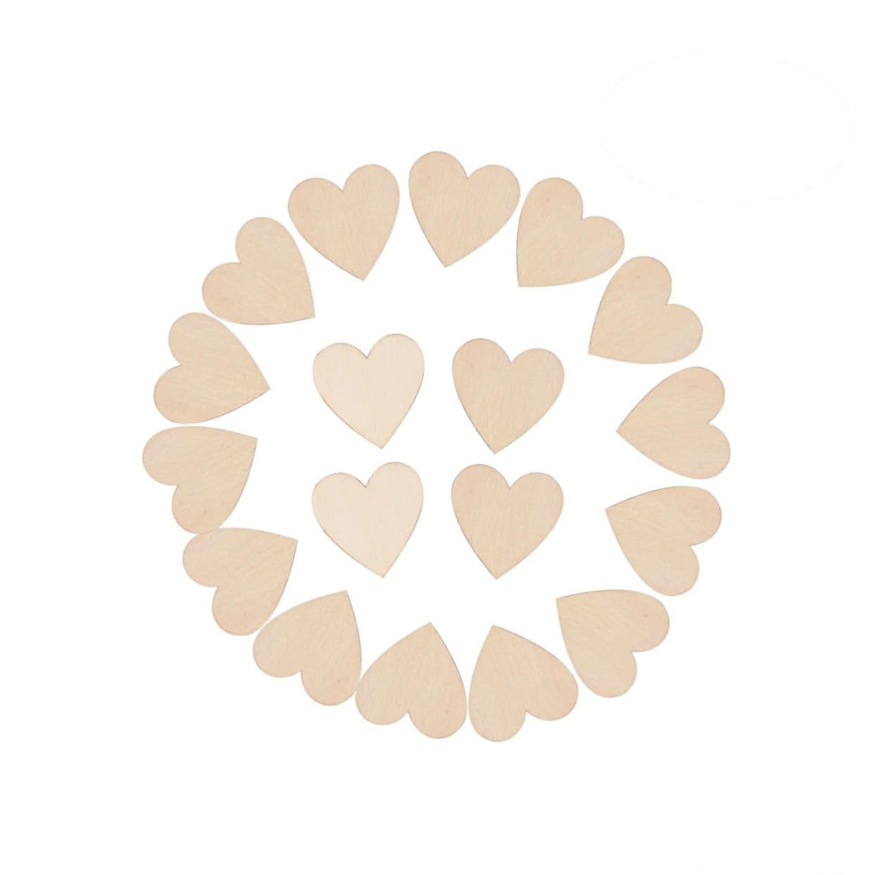 DOITOOL 25pcs Natural Wood Heart Discs for DIY Crafts Smooth Finish Log Slices for Embellishments Scrapbooking Decoupage and Art Projects Crafting Material