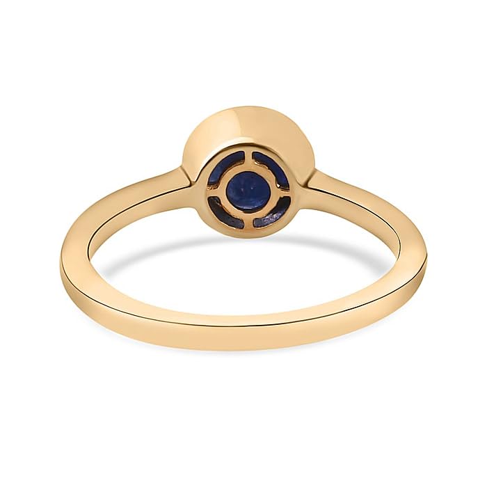 Image of 925 Sterling Silver 18K Gold Plated Birthstone 2 Ct Solitaire Natural Gemstone Ring for Women | Fine Jewelry Gift for Wife, Girlfriend, Sister, Birthday, Anniversary, Rakhi, Rakshabandhan, Valentine's