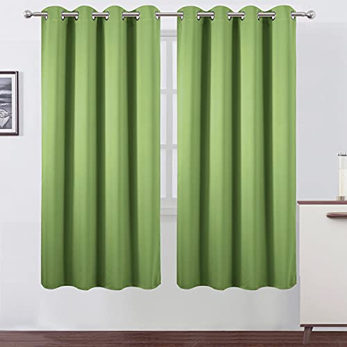 Image of LEMOMO Light Green Thermal Blackout Curtains /52 x 72 Inch /Set of 2 Panels Room Darkening Curtains for Bedroom