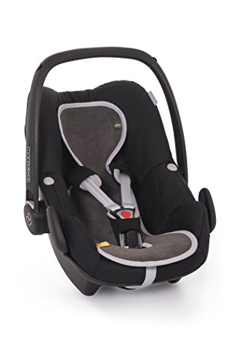 Aeromoov - Baby Sitzauflage Air Layer - Einlage Für Autositz oder Kinderwagen - Gruppe 0 - Antischwitz Sommerbezug - Bio-Baumwolle - Anthracite