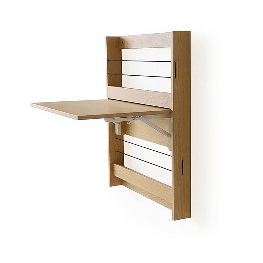 Bureau mural pliable en bois idéal pour le télétravail dans un petit salon ou studio