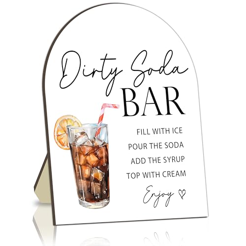 Soda Bar Wooden Tabletop Welcome Sign Soda Bar Baby Shower Drink Station Sign for Babies Party Decoration Beverage Setup Board for Gender Reveal Party Baby Shower Decoration Table Signs 8x10 Inch