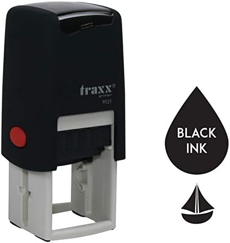 Traxx 9021 Loyalty Card Self Inking Rubber Stamp Business Cafe Coffee Shop *A Black Coffee Bean Design*