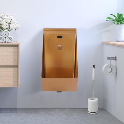 Urinal con sensor automático, montado en pared, de acero inoxidable 304, antichapote y antiolor para hogar, bar y hotel (oro rosa) miniatura 2