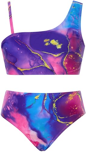 Image of RAISEVERN Girls Swimsuit 3 Piece Bathing Suits Cute Swimwear for 5-12 Years