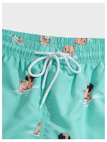 SOLY HUX Men's Swim Trunks Cartoon Print Drawstring Waist Board Shorts Bathing Suits4