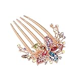 【Elementos Esenciales De La Boda】：Pieza para el cabello nupcial hecha a mano con cristal para bodas, fiestas y noches.Adecuado para novia, dama de honor, es simple pero elegante,que es una opción de regalo ideal para novia o dama.