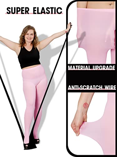 Image of DancMolly Plus Size Tights for Women, Control Top Semi Opaque Nylon Pantyhose High Waist