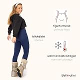 Bellivalini Damskie Legginsy Termo z Podszewką ze Strzemiączkiem na Zimę Ocieplane Apre Ski BLV50-321 (Granatowy, S)