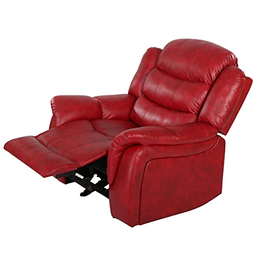 Sillón reclinable piel rojo miniatura 6