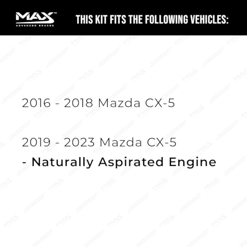 Image of MAX Advanced Brakes - Front Brake Kit For 2016-2023 Mazda CX-5 (Naturally Aspirated Engine)| Carbon Ceramic Brake and Rotor Kit| Daily Performance Geomet Coated Cross-Drilled Brake Rotors