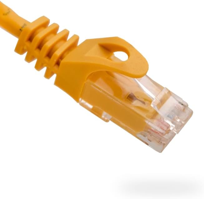 Cat6 Ethernet Patch Cable Red 75ft, 550MHZ UTP 24 AWG Bare Copper Molded Snagless Ferrari Boot Network Patch Cable with Connector – High-Speed Internet Cable LAN Wire for Computer Networks