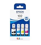 Epson 102 CMJN BOUTEILLE ECOTANK EcoTank 4-colour Multipack, Inchiostri originali dye e a pigmenti a 4 colori, Nero, L