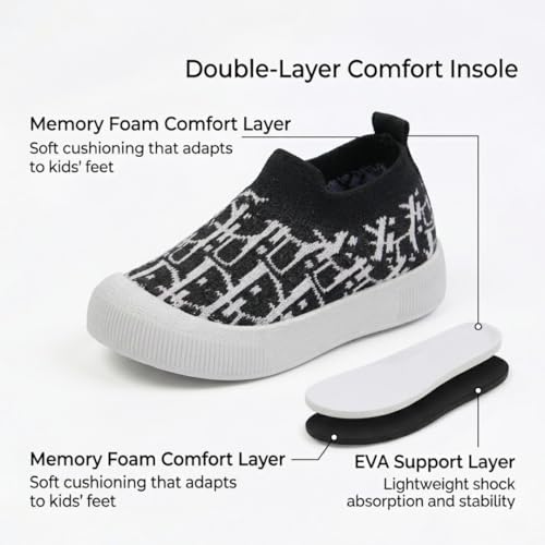 Image of Baby Choo Choo Shoes for Boys & Girls | Soft Slip-On Toddler Shoes with Whistle Heel | Breathable Knit Upper | PVC Sole | Ages 6 Months-3 Years