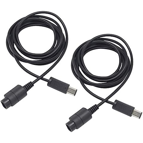 Coolayoung Pack of 2 Controller Extension Cable, 6tf/1.8m Extender Cord for Nintendo Wii Gamecube GCN Cover