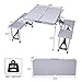 LUCKYERMORE Picnic Table Portable Folding Camping Table Chair Set for Camping Hiking 4 Person Fold Up Travel Picnic Table with Seats Chairs and Umbrella Hole
