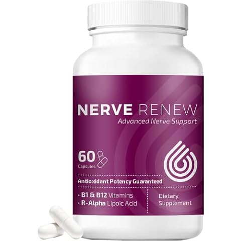 NERVE RENEW Advanced Nerve Support - 300mg Stabilized R-Alpha Lipoic Acid, Vitamin B Complex, Benfotiamine, Herbs for Fast-Acting Support - 60 ct Cover