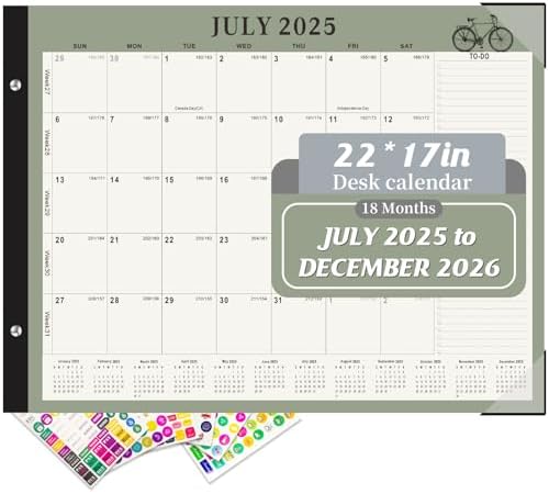 Gannyfer Desk Calendar 2025-2026, Large 18 Monthly Calendar 2025 22