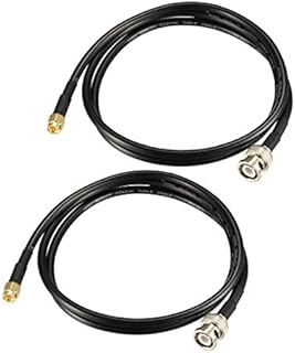 sourcing map RG58 Coaxial Cable with BNC Male to SMA Male Connectors 50 Ohm 3 ft 2pcs