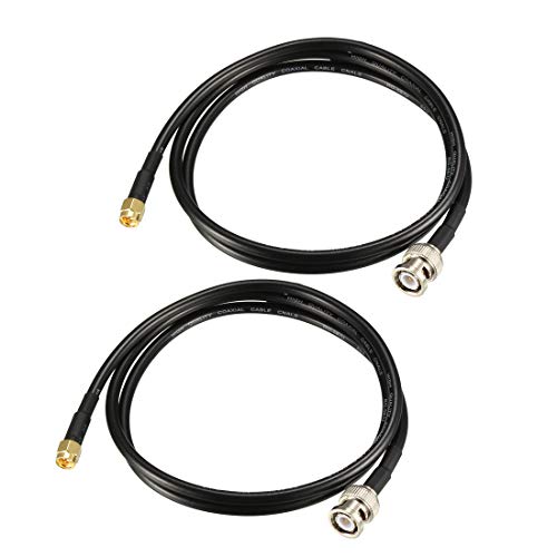 uxcell RG58 Coaxial Cable with BNC Male to SMA Male Connectors 50 Ohm 3 ft 2pcs by uxcell - Used condition - US$12.36