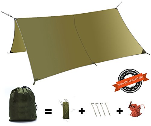 Sumbababy Rain Fly Portable Hammock Tarp Shelter Waterproof Tent Polyester 170