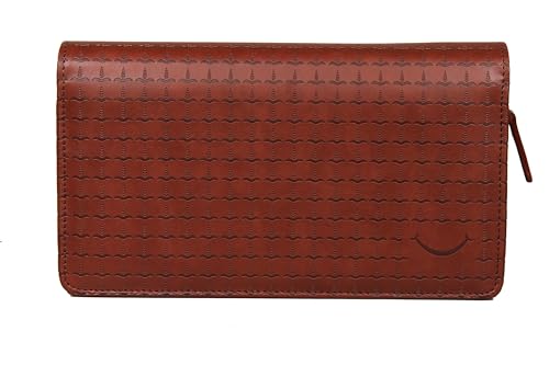 Image of Sukeshcraft Multiple Cheque Book Holder | Original PU Holds Upto 8 Cheque Books, Brown