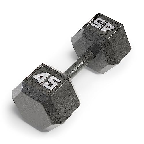 Marcy 45lb Cast Iron Hex Dumbbell, Single, IV-2045, Black by MARCY - Used condition - US$52.83