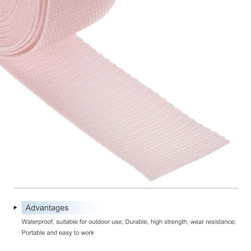 Image of MECCANIXITY Lightweight Polypropylene Webbing Strap 1.5 inch 10 Yard Backpack Strapping Band Pale Pink for Outdoor Luggage Cargo Straps
