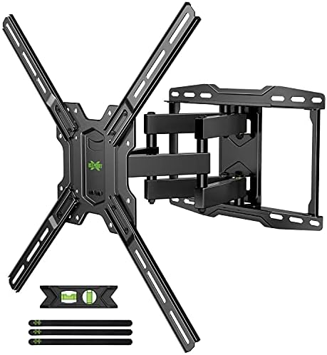Full Motion TV Wall Mount Swivel and Tilt for Most 42-75 inch Flat Screen TVs/Curved TVs, TV Mount Bracket Dual Articulating Arms, Max VESA 600x400mm, 100lbs. Up to 16" Wood Stud by USX MOUNT