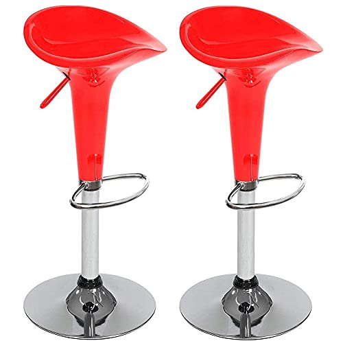 Tabourets de bar rouge de cuisine réglables et pivotants ABS